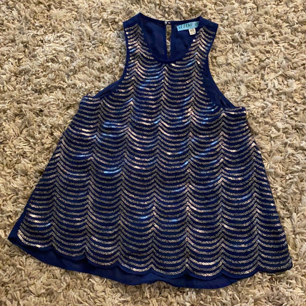 Dina Be size XS navy with silver sequins